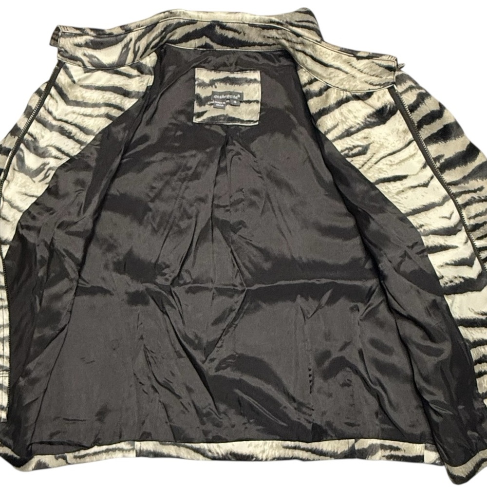 Anthracite Animal Print Utility Jacket Zip Up Size 4 Like New - Picture 7 of 16